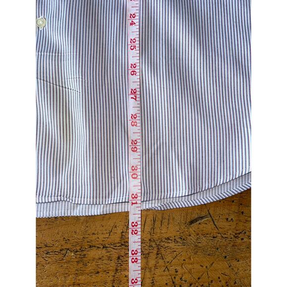 Mens BOSS Hugo Boss White Striped Long Sleeve Button‎ Down Dress Shirt 16 32/33 - Picture 8 of 9